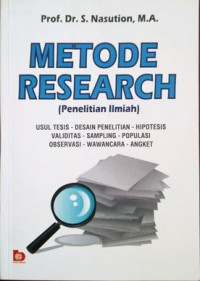 Image of Metode research : penelitian ilmiah